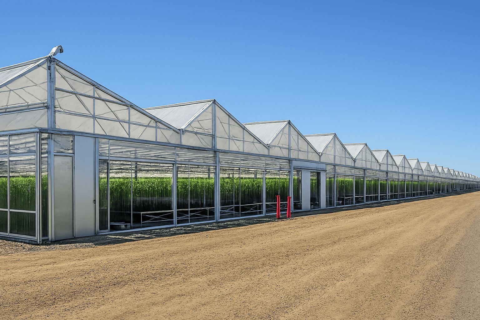 Commercial greenhouse with controlled environment farming