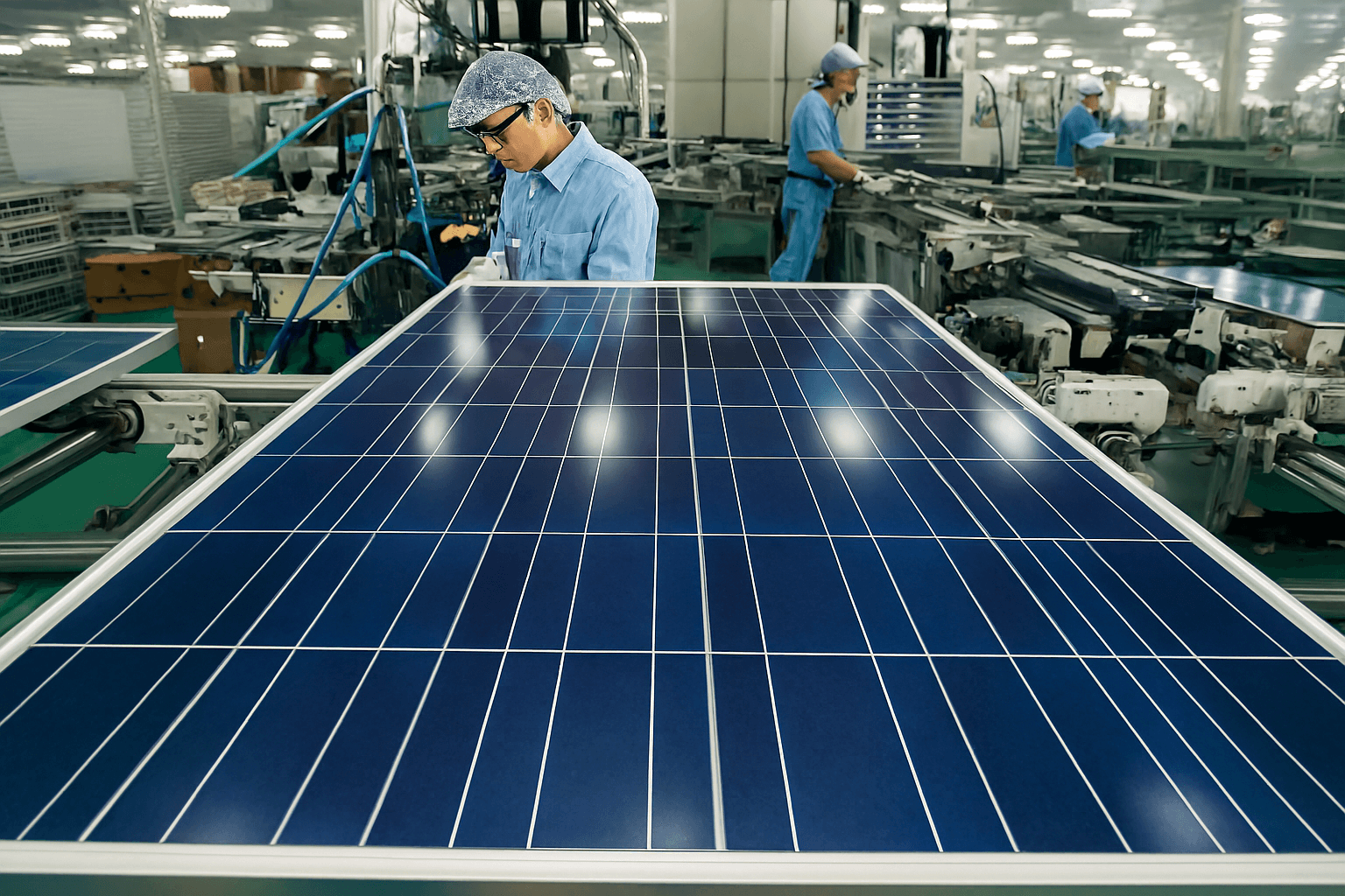 Solar panel production line