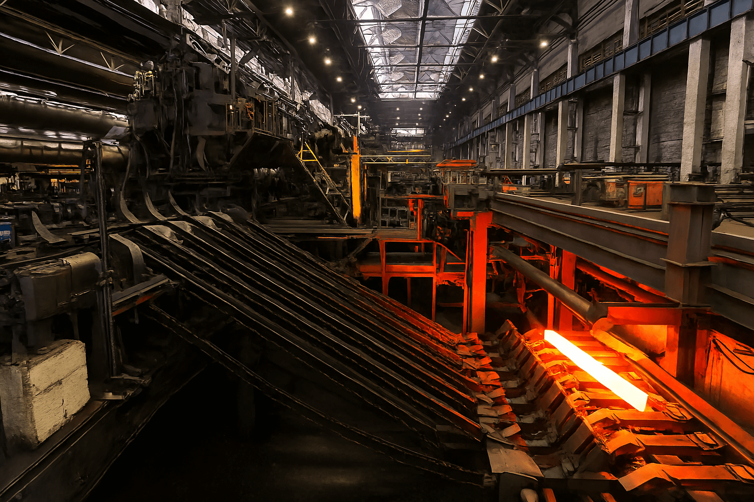 Steel mill hot rolling process